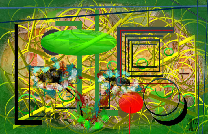 Digital Arts titled "Birth sideral veget…" by Marc Bulyss, Original Artwork, Digital Painting