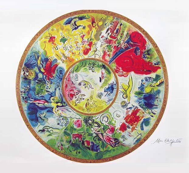 Obrazy i ryciny zatytułowany „BEAUTIFL PARIS OPER…” autorstwa Marc Chagall, Oryginalna praca, Litografia