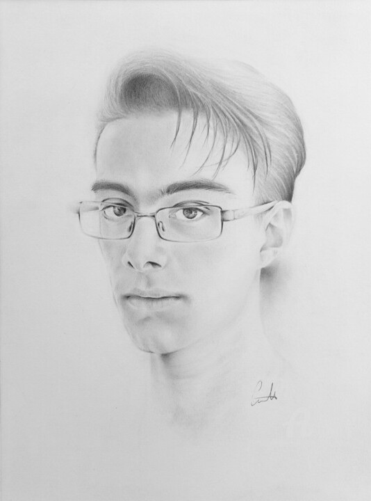 Drawing titled "Francesco, mon fils…" by Marc Ciavarella, Original Artwork, Pencil