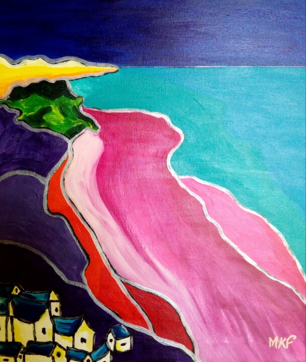 Painting titled "La playa." by Marc Felix, Original Artwork, Acrylic