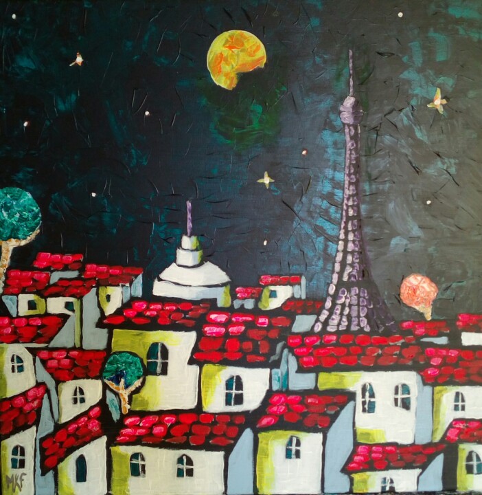 Painting titled "Paris." by Marc Felix, Original Artwork, Acrylic