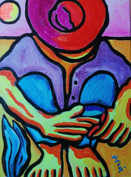 Painting titled "L important." by Marc Felix, Original Artwork, Acrylic