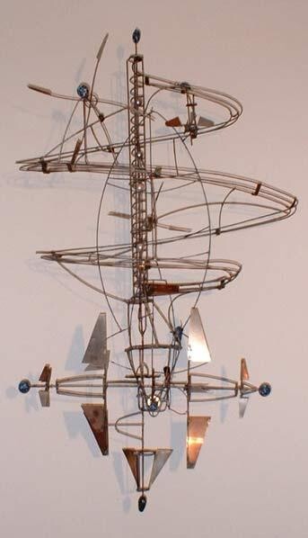 Sculpture titled "Machine à bille" by Marc-François Rouxel, Original Artwork, Metals