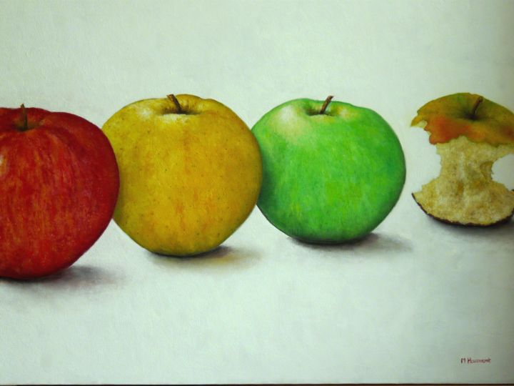 Peinture intitulée "3,5 Pommes / 3.5 Ap…" par Marc Haumont, Œuvre d'art originale, Huile