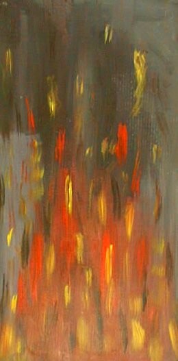 Картина под названием "Les flammes" - Marc Ivart, Подлинное произведение искусства