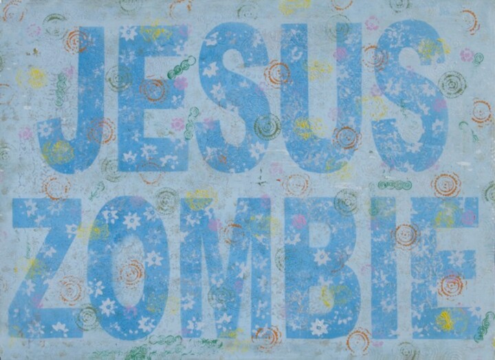 Painting titled "Jesus Zombie" by Marc Janus, Original Artwork