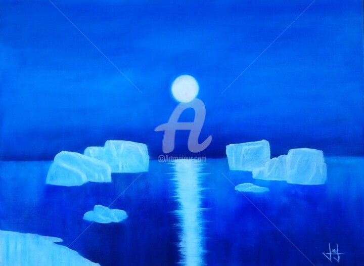 Peinture intitulée "Ice cube" par Marc Lallemand (Markkus), Œuvre d'art originale, Acrylique