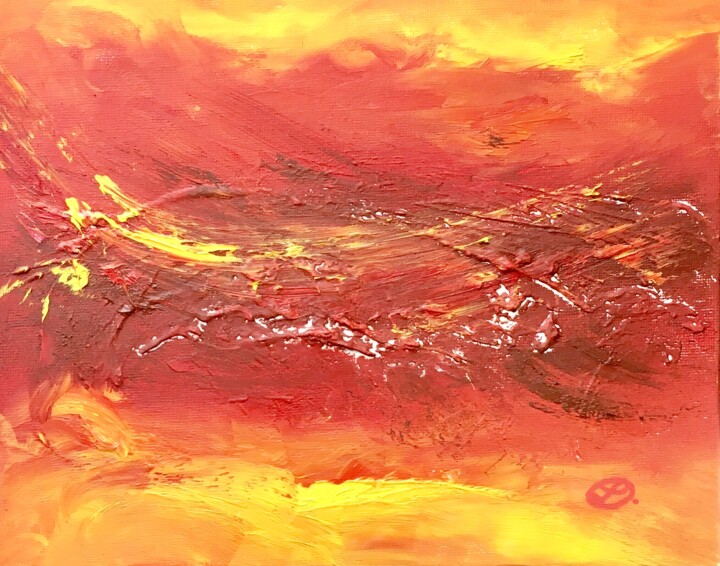 Ζωγραφική με τίτλο "Sunset 02" από Marc Lasserre, Αυθεντικά έργα τέχνης, Λάδι