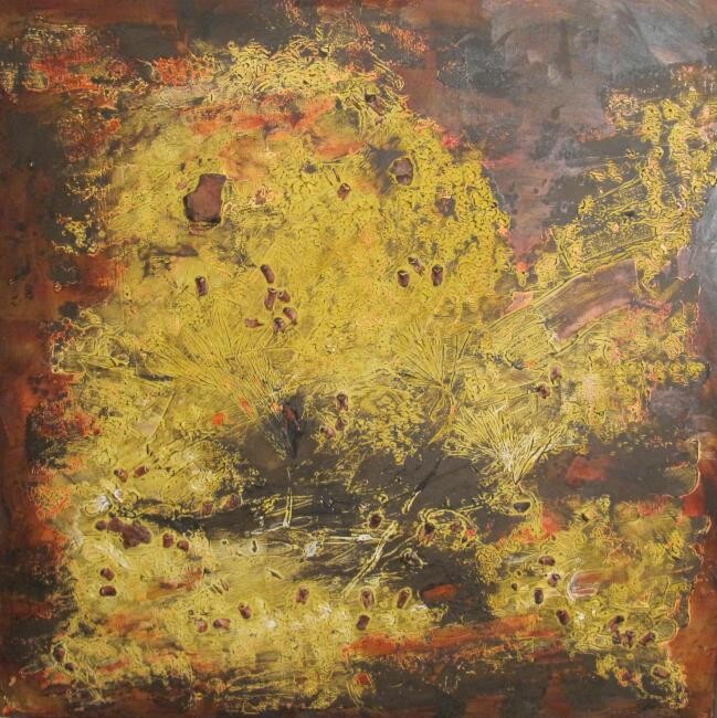 Malerei mit dem Titel "Le pin et l'écureuil" von Marc Lasserre, Original-Kunstwerk, Öl