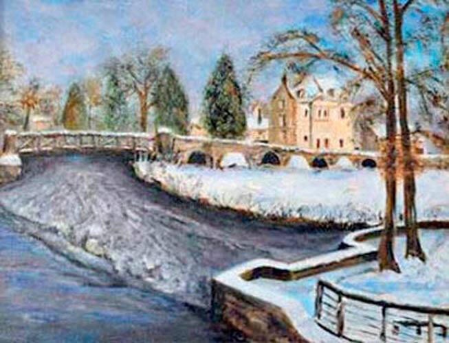 绘画 标题为“la sèvre en hiver” 由Marc Lejeune, 原创艺术品, 油