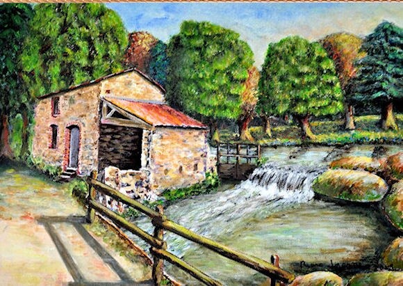 Painting titled "la sèvre noir, vieu…" by Marc Lejeune, Original Artwork, Oil