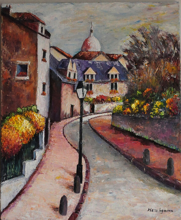 Painting titled "montmartre paris" by Marc Lejeune, Original Artwork, Oil