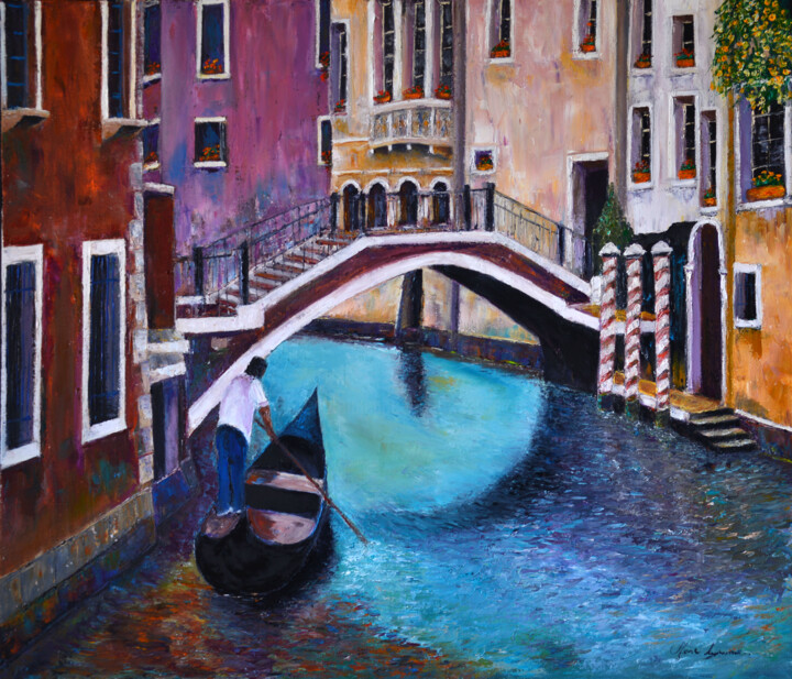 Peinture intitulée "sejour à venise" par Marc Lejeune, Œuvre d'art originale, Huile