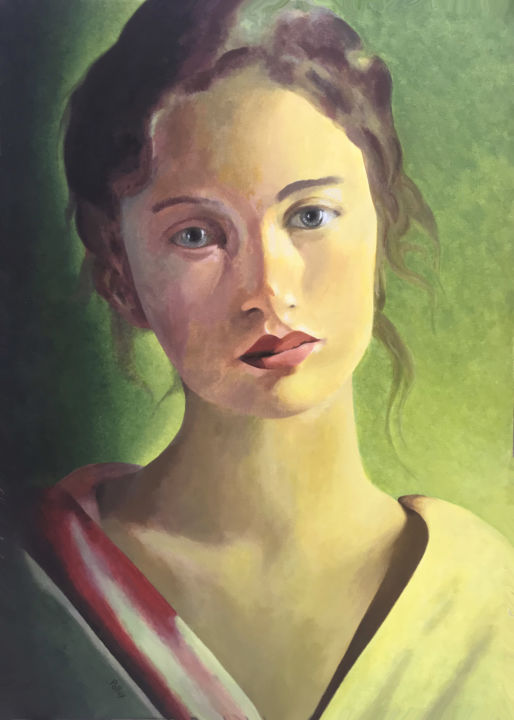 Peinture intitulée "Jeune Femme" par Marc Palluy, Œuvre d'art originale, Acrylique