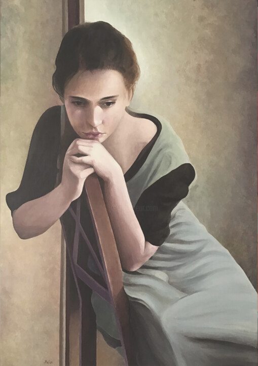 Painting titled "Adèle" by Marc Palluy, Original Artwork, Acrylic Mounted on Wood Stretcher frame