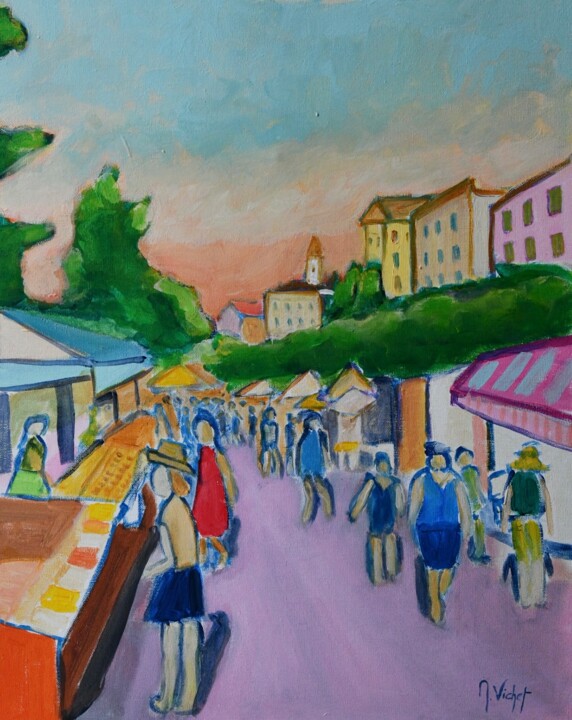 Painting titled "Vieux Nice" by Marc Vichet, Original Artwork, Acrylic
