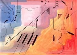 Painting titled "Music" by Marc Barquer, Original Art,