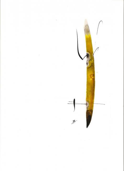 Painting titled "banana" by Marc Bergere, Original Artwork, Oil