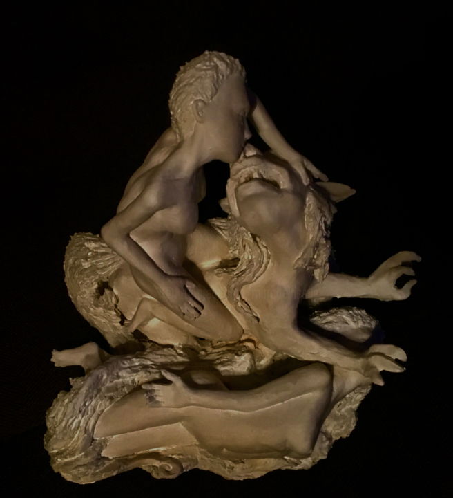 Sculpture titled "némée" by Marc De Lassus Saint-Geniès, Original Artwork, Clay