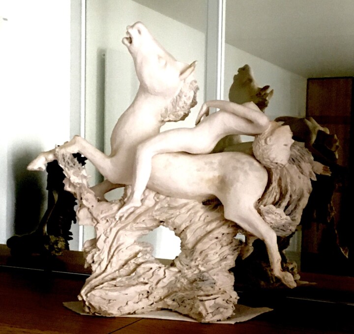 Escultura intitulada "cavalière Marc de L…" por Marc De Lassus Saint-Geniès, Obras de arte originais, Argila