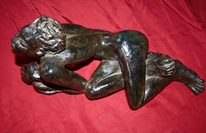 Sculpture titled "féline" by Marc De Lassus Saint-Geniès, Original Artwork