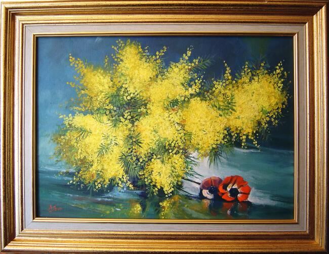 Painting titled "Mimosa" by Marcel Boos, Original Artwork