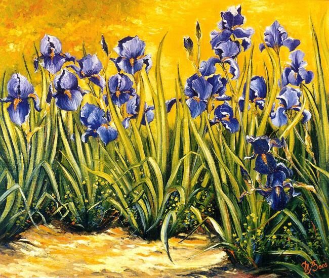 Painting titled "Iris" by Marcel Boos, Original Artwork