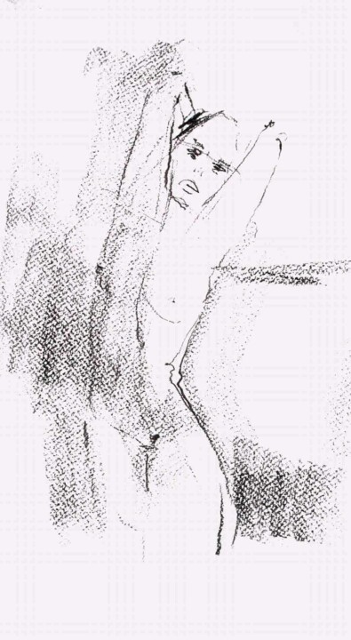 Drawing titled "MALY - SENSUELLE" by Marcel Clerc, Original Artwork, Graphite