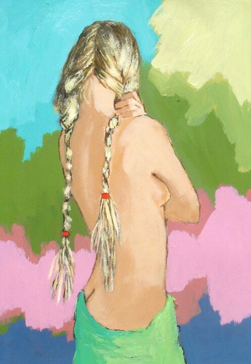 Painting titled "MALY -LES TRESSES" by Marcel Clerc, Original Artwork