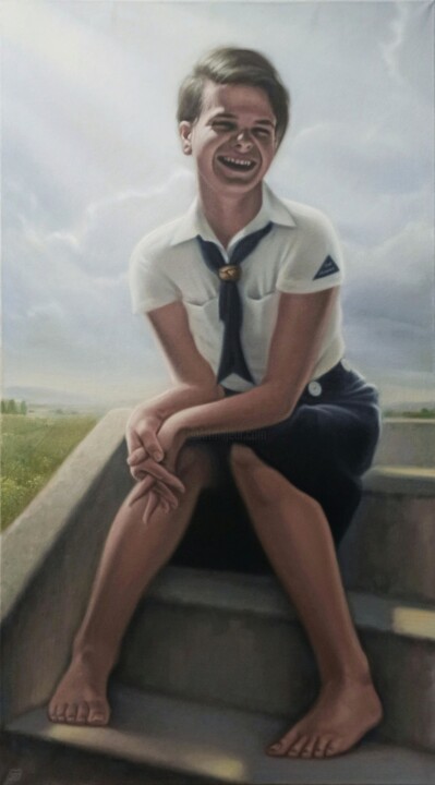 Pintura titulada "Sophie Scholl (2)" por Marcel Heinze, Obra de arte original, Oleo