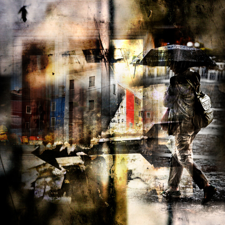 Photographie intitulée "Under the Rain" par Marcel Nakache, Œuvre d'art originale, Photographie numérique Monté sur Aluminium