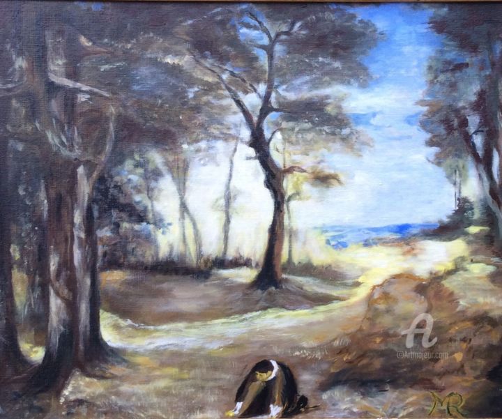 Painting titled "Sous-bois" by Marcel Raymond, Original Artwork, Oil
