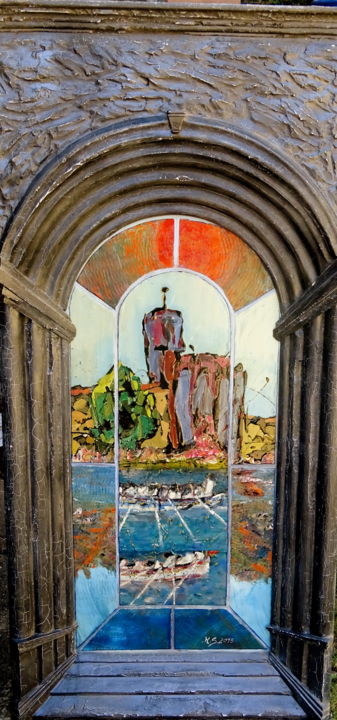 Malerei mit dem Titel "agde" von Marcel Soulie, Original-Kunstwerk, Öl