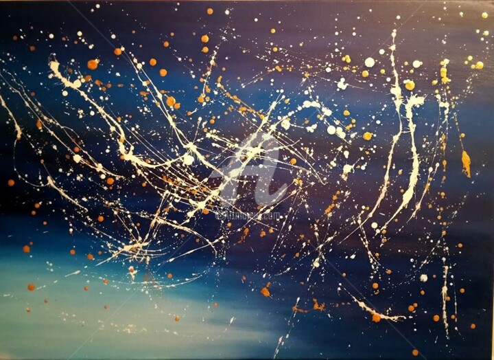 Pintura intitulada "Estrelas da Alma" por Marcela Santos, Obras de arte originais, Acrílico