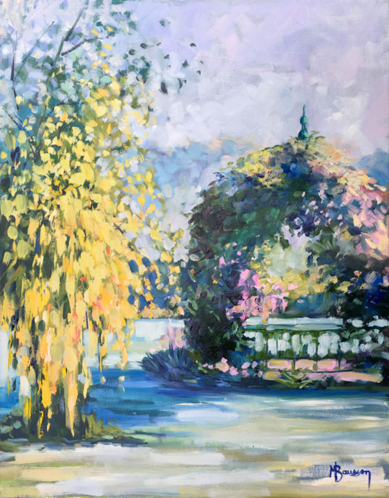 Painting titled "Gloriette-du-jardin" by Marcela Bausson, Original Artwork, Oil