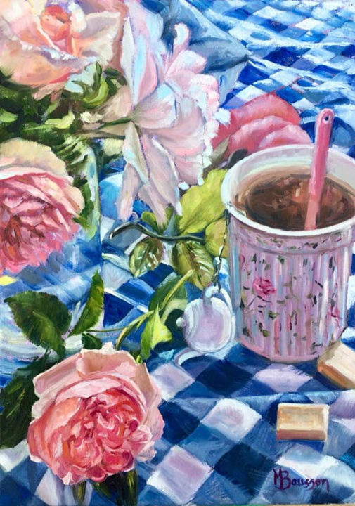 Peinture intitulée "Tea time" par Marcela Bausson, Œuvre d'art originale, Huile