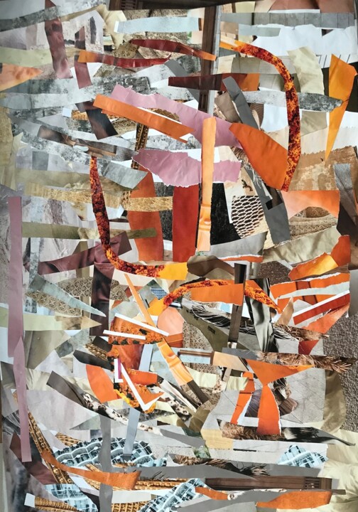 Collages intitolato "orange #2" da Atelier Marcele, Opera d'arte originale, Collages
