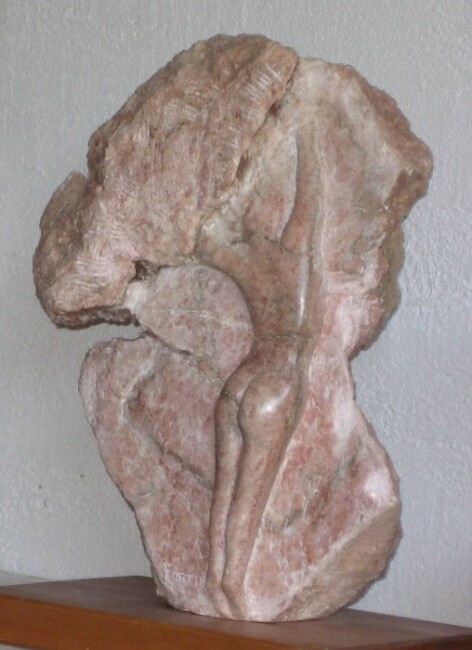 Скульптура под названием "Sous le vent (Fr)" - Marcelin Fortin, Подлинное произведение искусства
