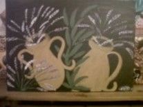 Schilderij getiteld "Des vases" door Marceline Odet, Origineel Kunstwerk
