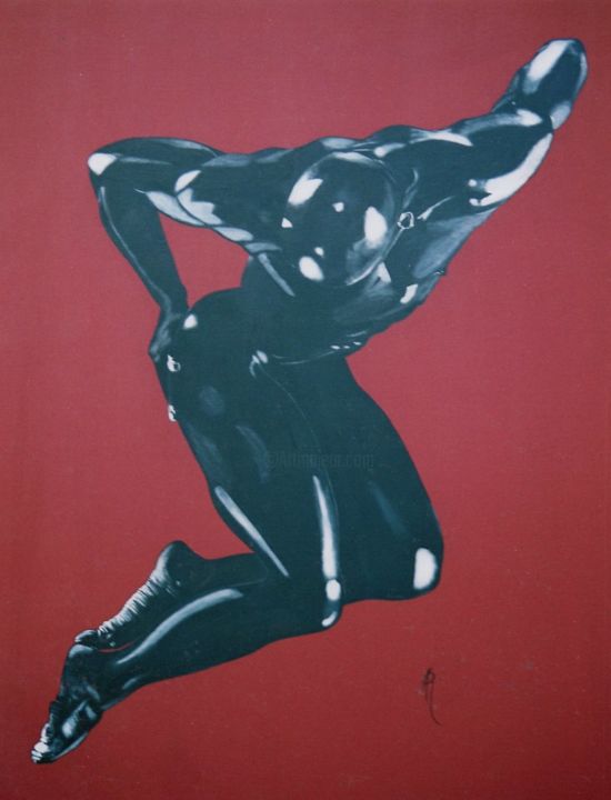 Painting titled "le saut de l'ange 1" by Marceline Robert, Original Artwork, Acrylic