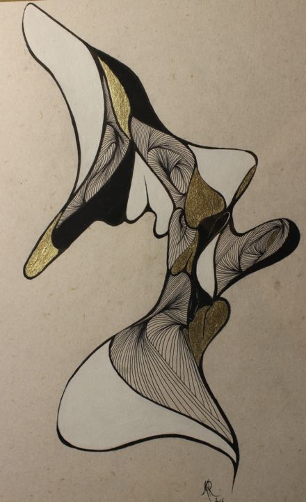Drawing titled "circonvolutions poé…" by Marceline Robert, Original Artwork, Graphite