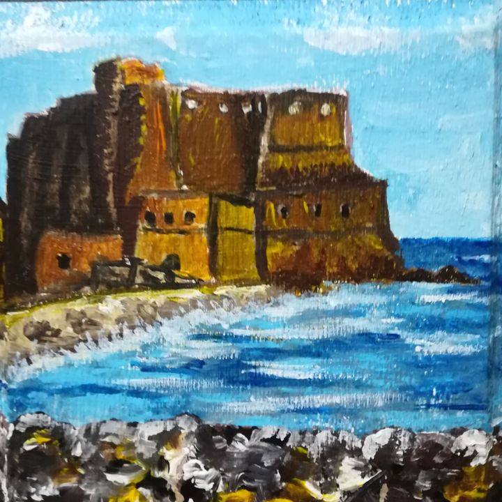 Painting titled "castel dell' ovo (i…" by Marcella Molea, Original Artwork, Oil