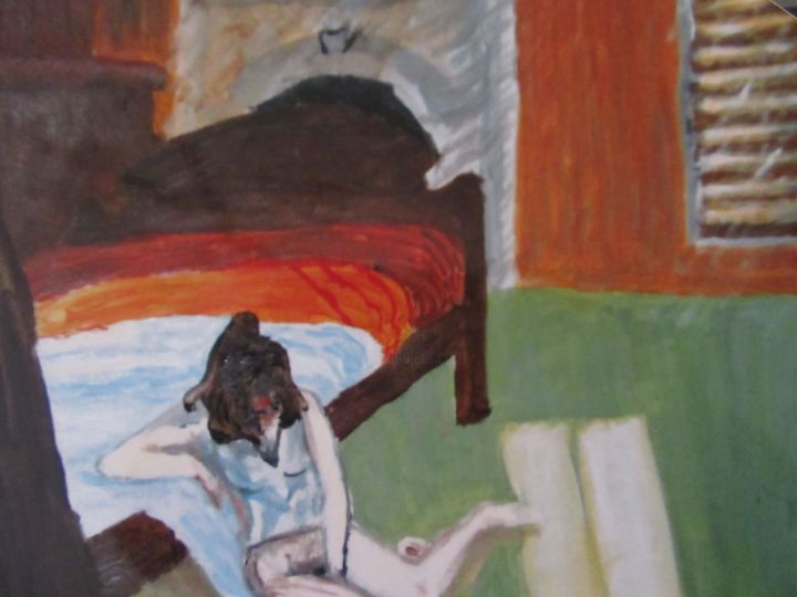 Malerei mit dem Titel "SUMMER INTERIOR" von Marcella Molea, Original-Kunstwerk, Öl