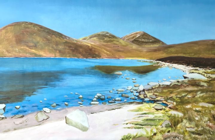 Painting titled "Lough Shannagh" by Marcella Marais, Original Artwork, Oil