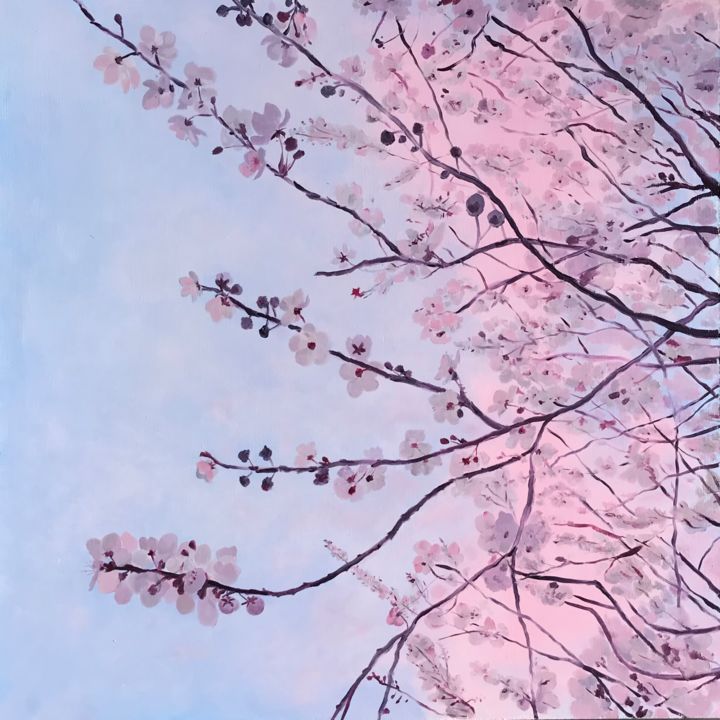 Pintura titulada "Cherry Blossom" por Marcella Marais, Obra de arte original, Oleo