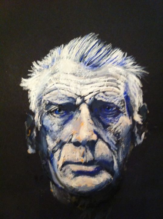 Drawing titled "Samuel Beckett" by Marcella Marais, Original Artwork, Pastel