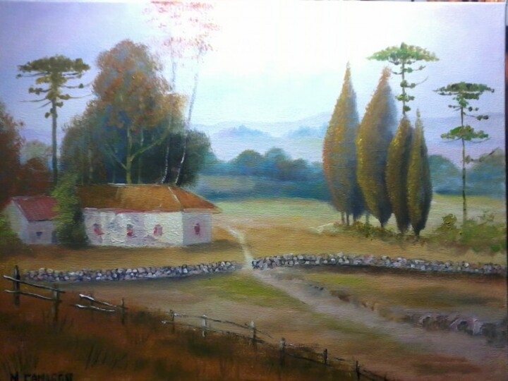 Painting titled "Fazenda" by Marcelo Camargo, Original Artwork, Oil