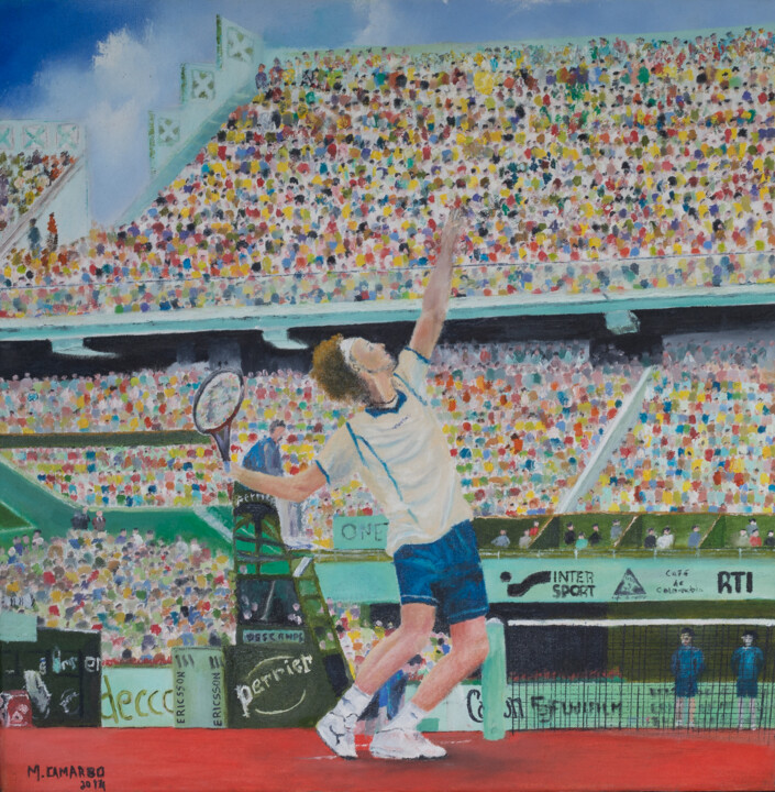 Peinture intitulée "Roland Garros" par Marcelo Camargo, Œuvre d'art originale, Huile