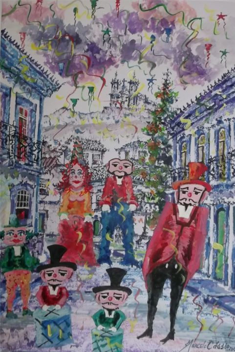 Painting titled "carnaval-arte-3.jpg" by Marcelo Cássio, Original Artwork, Pastel