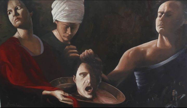 Pintura intitulada "João Batista" por Marcelo Lopes, Obras de arte originais, Óleo